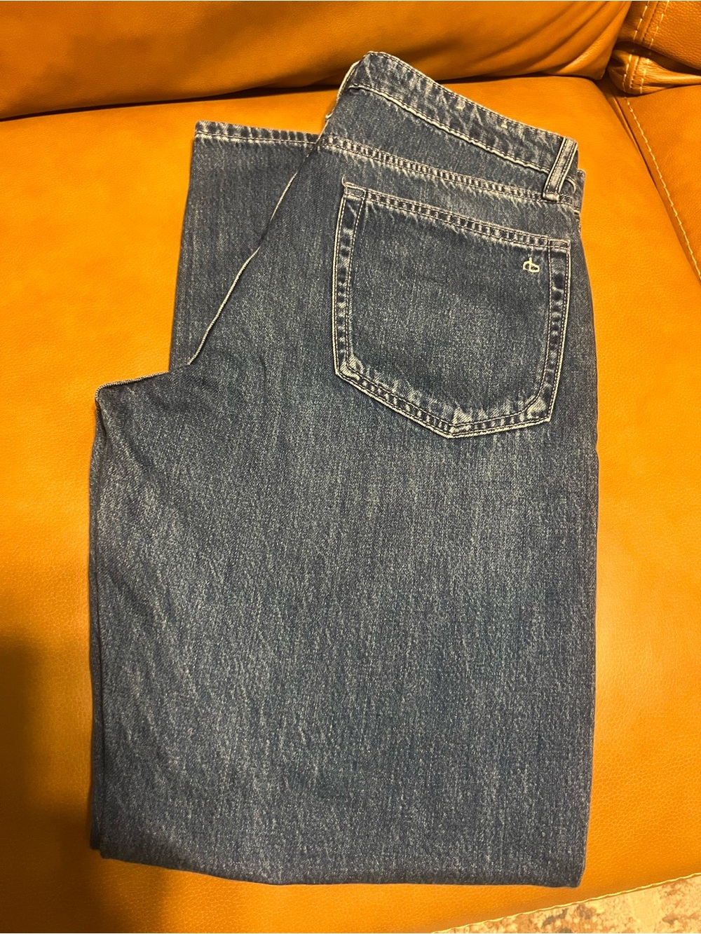rag & bone Straight Leg Jeans in Deep Blue Denim - Picture 6 of 6